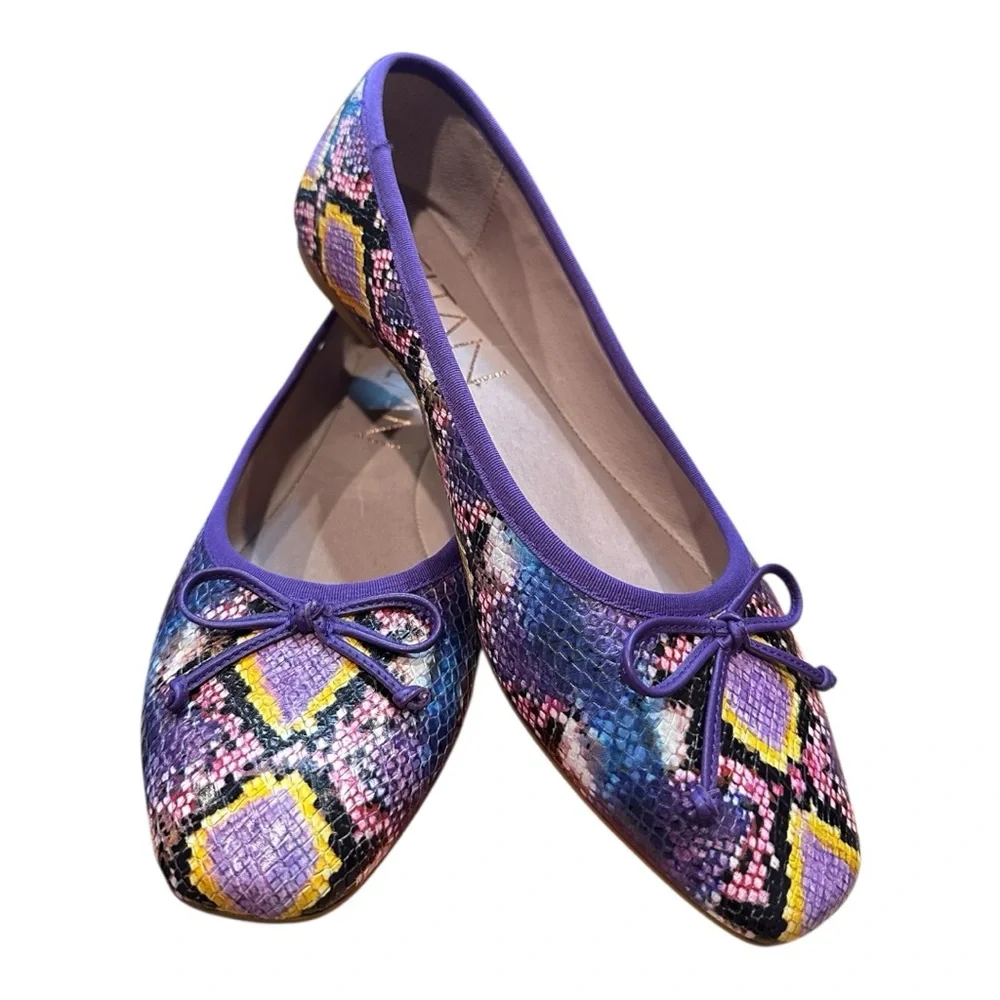 Deltan Vibrant Multicolor faux Snakeskin Loafers NWOT - Picture 3 of 5